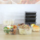 Disposable rectangular commercial lunch box takeaway packaging box thickened lunch box plastic food fast food box 1000 square box transparent (500 sets with lid) extra thick