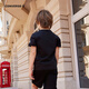 Converse children's clothing boys' short-sleeved T-shirt summer new printed tops children's casual T-shirt black 150/72 recommended height 140-152cm