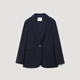 OVV Autumn and Winter Hot Sale Women's Crisp One-Button Flat Lapel Casual Commuting Single-piece Suit Jacket Navy (Solid Color) B1 M