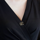 Idel clover anti-leak buckle small brooch women's pin to fix clothes artifact collar pin jewelry birthday gift for wife lucky four-leaf clover 2 pieces gold + silver