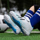 Tangcun football shoes for children tf broken nails Velcro for boys and girls professional primary school students training special size children's sneakers 6199 Bailan Velcro 37 standard sports shoes size