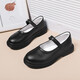 Shepherd boy cowboy shoes girls black leather shoes genuine leather children's performance shoes student single shoes etiquette flower girl school shoes cowhide soft sole 650-4 black (simple classic style) 30 inner length 19.3CM