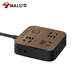 Bull (Bull) Nuevo zócalo estándar/cable de cable/enchufe/fila enchufe/cable/tablero de arrastre Control total de 6 posiciones 1.8 metros de madera negra GN-R3330