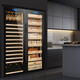 Qiaoke red wine cigar cabinet constant temperature and humidity double door double temperature white wine refrigeration and humidification box combination cabinet large capacity commercial tea cabinet wine and cigar combination cabinet D red wine full + cedar wood cigar cabinet 1.8 meters high