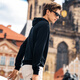 
Mr. Bu skin-friendly hooded cardigan 2025 autumn machine washable solid color wool t-shirt men's PT15568 piano black S (165)