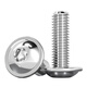 Tianzhuo Hardware 304 stainless steel round head with padded hexagon socket screw bolt pan head semi-round head M3M4M5M6M8M10mm M4*10 (50 pcs)