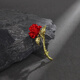 BJYL red rose brooch men's high-end suit corsage men's design niche high-end cool style brooch accessories high-end red rose brooch
