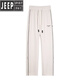 JEEP's new autumn and winter straight-leg casual sweatpants men's loose and drapey velvet striped sports wide-leg long trousers plus velvet dark black thickened 2XL