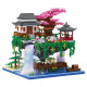 Compatible with Leg high building blocks Taohuatan Castle boys and girls assemble toys with high difficulty huge building series styling Taohuatan 9859 tablets / with lighting