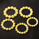 DL 1998 Fat Donglai same style chicken fat yellow beeswax bracelet new white flower honey bracelet men and women amber old Buddha beads round beads with white flower honey single circle bracelet 12mm*16 pieces