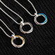 Nilan men's PT950 platinum necklace new platinum ring niche design trendy k gold men and women blue white gold silver pendant