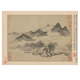 元王蒙溪山风雨古代山水画卷轴文人画名画仿古画挂画 元王蒙溪山风雨图册12172 30X40厘米（喷绘画心尺寸） 装裱