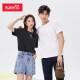 Baleno round neck solid color thin breathable loose couple versatile T-shirt 8890228401W white M