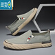 Petite Senma Brand Trendy Summer Toile respirante Chaussures pour hommes Chaussures de planche décontractées un pied pédale vieille chaussures en tissu Pékin paresseux pêcheur à la tendance Chaussures gris vert 42