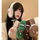 ZOCI national style bow knitted wool earmuffs for women in winter warmth and cold protection ear cups for ear warm ear packs and ear covers colorful stripes