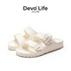 Devo Life's wo men and women's simultaneous sandals EVA slippers wear summer waterproof beach shoes 1618 white EVA 37