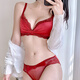 Langsha red bra set, push-up and breast adjustment, zodiac year is the year of the horse, Qiji women's underwear, no wire bra