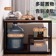 
Zhuobo tea table tea table side sofa table small table tea table tea cabinet storage rack CJ07 black wood grain