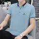 Playboy (Playboy) Camiseta de manga corta Camisa de la base de la solapa para hombres Ropa gris de verano