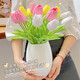 Flower e-flow ins artificial flower tulip fake flower bionic bouquet living room decoration flower table flower arrangement floral photo bouquet (3 yellow + 3 pink + 4 white) tulips
