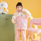 Fenton Pajamas Girls Autumn and Winter New Parent-child Hooded Nanfu Puff Girls Home Clothes Children's Pajamas Set 1 Sakura Pink 140