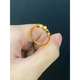 Fat Donglai's same style 18k small sugar cube gold ring golden transfer beads 2025 new light luxury niche design broken gold ring No. 6