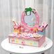 玩度儿童玩具化妆品套装化妆桌首饰盒小女孩公主3-6岁过家家生日礼物 化妆+美发玫红梳妆台