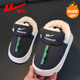Pull back children's shoes children's cotton slippers 2025 winter new style girls' baby plus velvet slippers indoor home boys' cotton slippers trendy WST-0330 dark gray 28 -29 inner length 18.0cm