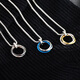 Nilan men's PT950 platinum necklace new platinum ring niche design trendy k gold men and women blue white gold silver pendant