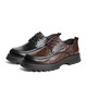 Belle Plissee Business Lederschuhe Herrenkuhläden dicke Sohle formelle Schuhe A1422AM4 Schwarz-Single 41
