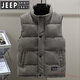 Jeep Spirit2025 Winter Fashion Streifen Baumwollweste neue Herbst und Winter Baumwollweste verdickte warme Weste Jacke HF 838 Schwarz L