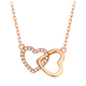 Eoth18K gold double heart love necklace women's clavicle chain rose gold pendant birthday gift for girlfriend 520 gift 18K rose gold double heart love necklace + certificate