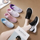 Hongxing nuevo Zapatos de suela suave 2025 Summer, zapatos tejidos voladores, zapatos madre estudiantil, de pie durante mucho tiempo, zapatos informales, G-H831 Rose Red 38