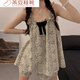 Pyjamas à suspense Rongxitu (Rongxitu) pour femmes avec un short de gilet d'été haut de gamme mince vêtements de maison d'été costume en deux pièces pour les femmes M (hauteur recommandée 155-160 cm, une taille AA5009 verte [avec poitrine]