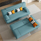 Pin Shang Kaidis modernes einfaches Multifunktionssofa Bett Dual-Purple-Falt-Sofa Bett Wohnzimmer Sofa kleine Wohnung Lazy Sofa [neuer Katze Kratzer Leder] Hellgrau farbenfrohe Schwammstil] 1,8 Meter lang 2 Handläufe 2 Taillenkissen