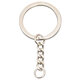 OSRO 10-pack metal keychain single ring hanging chain diy jewelry accessories hanging chain key chain doll pendant 2.5cm flat key chain hanging single ring (10 pieces)