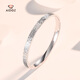 Aido Diamond New Explosive Platinum Crushed Ice Bracelet Women's Fashion pt950 Pure Platinum Oval Semi-Solid Royal Concubine Bracelet Oval Inner Diameter 54mm Weight 11.90g Width About 3mm