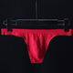 Sexy underwear men's ultra-thin transparent ice silk one-piece thong with thin straps translucent seamless trendy sports sexy t-pants red L