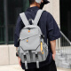 Bonaling backpack for men's large capacity waterproof backpack casual trendy sports computer bag usb charging outdoor travel bag backpack [gray]