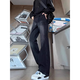 7 high-end products, micro-flare jeans, men's spring and summer style, American high street loose straight slim sci-fitting sci-cut trousers for men, DF-719 black regular L