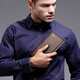 Sept wolves portefeuille long portefeuille en cuir authentique portefeuille droite pour hommes simples pure pure couche de vache de vache portefeuille en cuir souple marron en marron