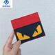 MZXM Deutsch importiert Qualität Little Devil Trendy Kartenhalter Little Monster Kartenhalter Echtleder Gelbe Augen Visitenkartenhalter Super Persönlichkeit Schwarz Orange Gelbe Augen auf Lager