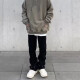 
7 high-quality American retro washing jeans men's loose high street straight hiphop design and handsome versatile pants SXNZ-7029 black L
