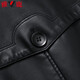 Yalu mid-length leather men's jacket fake two-piece autumn and winter business casual leather jacket middle-aged men's dad's jacket