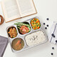 
Meichu (MAXCOOK) 304 stainless steel meal plate lunch box divided into grids Large thickened and deepened fast food plate student meal box dormitory canteen lunch box 5 grids upgraded with lid MCFT724
