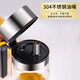 Oil pot edible oil food grade stainless steel lid glass oil pot seasoning bottle cooking oil bottle kitchen soy sauce pot household 500ML high borosilicate glass model