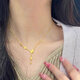Core luxury exquisite butterfly tassel necklace for ladies on the run, imitation sand gold 2025 new birthday gift for girlfriend butterfly tassel necklace