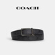 蔻驰（COACH） 官方授权 商务休闲经典标志印花男士针扣腰带情人节礼物 黑灰色CY983QBMI5