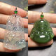 OIDSG18K gold buckle head jade top bead Guanyin Buddha pendant plated leaf jade necklace clip buckle hanging gold