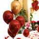 Qingwei Wedding Room Arrangement Balloons Pomegranate Red and Gold Double Layer Ball Set 50 Set Valentine's Day Wedding Engagement Decoration